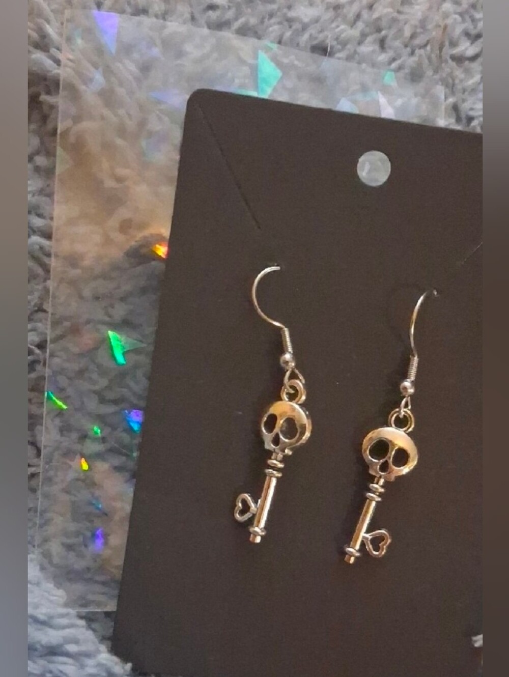 $8 Each Or Bundle 5/$20 Silver Skull Key Dangle Earrings